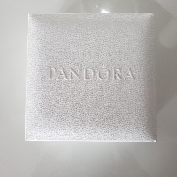 Pandora Silver Bracelet  Three Charms Pink Diamond Piece Sign Pearl Hearts Heart - Picture 2 of 6